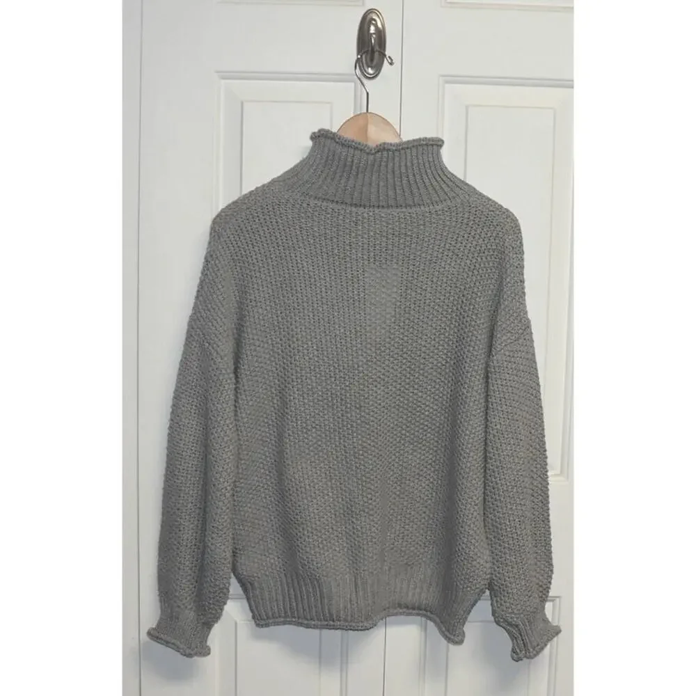 BB Dakota by Steve Madden Womens Chunky Knit Turtleneck‎ Sweater in Grey SM $89